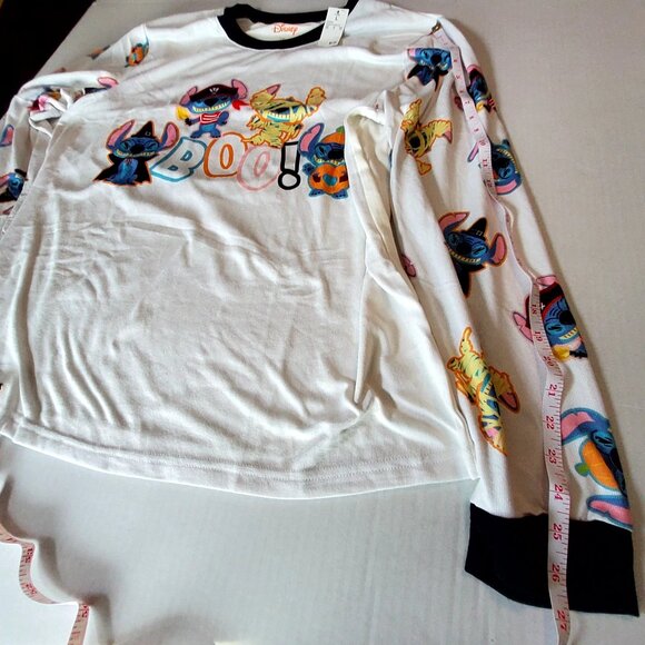 Disney Lilo & Stitch Boo Halloween Pajama Set Long Sleeve Shirt & Pants Size L - Picture 11 of 16